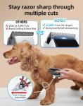 Dog Grooming Kit Low Noise，Cordless 4 in 1 Dog Clippers for Grooming Rechargeable Pet Cat Hair Trimmer with 2 Speed,6 Guards,Scissors,Comb for Small Medium Large Pets Dogs Cats Thick Hair Cutting