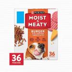 Purina Moist and Meaty Burger With Cheddar Cheese Flavor Dry Soft Dog Food Pouches - 36 ct. Pouch