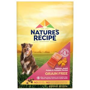 Nature's Recipe Grain Free Dry Dog Food, Salmon, Sweet Potato & Pumpkin Recipe, 12 lb. Bag