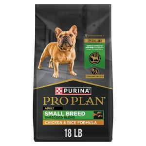 Purina Pro Plan Small Breed Dog Food Shredded Blend Chicken and Rice Formula With Guaranteed Live Probiotics - 18 lb. Bag