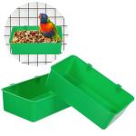 2 Pack Bird Cage Feeder, Hanging Plastic Food Water Bowls, Parakeet Cage Accessories, Bird Cages Feeder Convenient Small Animal Dish Food Container for Coop, Parrot, Finches, Lovebirds (Green)