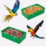 2 Pack Bird Cage Feeder, Hanging Plastic Food Water Bowls, Parakeet Cage Accessories, Bird Cages Feeder Convenient Small Animal Dish Food Container for Coop, Parrot, Finches, Lovebirds (Green)