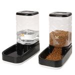 Elevon Automatic Cat Feeder, Gravity Food and Water Dispenser Bowl Set for Small Medium Dogs Animals, Pet Feeder Dispenser Storage Food, 3.8L Large Capacity, Black