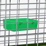2 Pack Bird Cage Feeder, Hanging Plastic Food Water Bowls, Parakeet Cage Accessories, Bird Cages Feeder Convenient Small Animal Dish Food Container for Coop, Parrot, Finches, Lovebirds (Green)