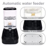 Elevon Automatic Cat Feeder, Gravity Food and Water Dispenser Bowl Set for Small Medium Dogs Animals, Pet Feeder Dispenser Storage Food, 3.8L Large Capacity, Black