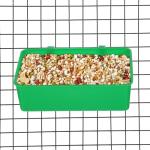 2 Pack Bird Cage Feeder, Hanging Plastic Food Water Bowls, Parakeet Cage Accessories, Bird Cages Feeder Convenient Small Animal Dish Food Container for Coop, Parrot, Finches, Lovebirds (Green)