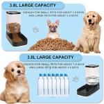 Elevon Automatic Cat Feeder, Gravity Food and Water Dispenser Bowl Set for Small Medium Dogs Animals, Pet Feeder Dispenser Storage Food, 3.8L Large Capacity, Black