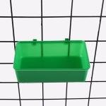 2 Pack Bird Cage Feeder, Hanging Plastic Food Water Bowls, Parakeet Cage Accessories, Bird Cages Feeder Convenient Small Animal Dish Food Container for Coop, Parrot, Finches, Lovebirds (Green)