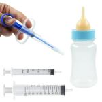 Pet Feeding Kit with Silicone Nipples and Syringes for Kittens, Puppies, Small Animals, 2 Nipples + 2 Syringes (2)