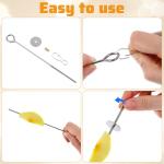 Nogeqi 2PCS Bird Cage Food Holder with Hook, Stainless Steel Bird Feeder for Cage, Parrot Fruit Skewers, Bird Foraging Toys for Macaw Parakeet Parrot Budgie (2 Sizes)