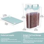 5Lbs/6Qt Portable Airtight Dog Cat Food Container, Match Pet Feeding Mat Clean and Convenient, Making Less Messy, Translucent Storage Bin for Small Animal Kibble, Bird Seed, Oatmeal, Rice-Sky Blue