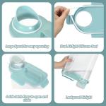 5Lbs/6Qt Portable Airtight Dog Cat Food Container, Match Pet Feeding Mat Clean and Convenient, Making Less Messy, Translucent Storage Bin for Small Animal Kibble, Bird Seed, Oatmeal, Rice-Sky Blue
