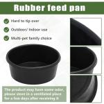Sadnyy 2 Pcs Rubber Feeder Pan, Rubber Feed Pan Utility Horse Feed Bucket Dog Bowl Horse Feeder for Cats Dogs Goats Chicken Dust Bath Container Animal Feeding, 10.6 x 4.1 Inch