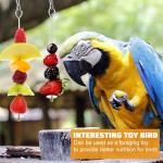 Nogeqi 2PCS Bird Cage Food Holder with Hook, Stainless Steel Bird Feeder for Cage, Parrot Fruit Skewers, Bird Foraging Toys for Macaw Parakeet Parrot Budgie (2 Sizes)