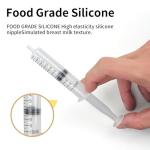 Pet Feeding Kit with Silicone Nipples and Syringes for Kittens, Puppies, Small Animals, 2 Nipples + 2 Syringes (2)