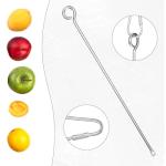 3 PCS Bird Food Holder, Small Animal Stainless Steel Fruit Vegetable Stick Holder Bird Feeder Toy Cage Foraging Hanging Food Feed Treating Tool for Parrots Cockatoo Cockatiel
