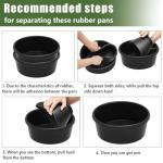 Sadnyy 2 Pcs Rubber Feeder Pan, Rubber Feed Pan Utility Horse Feed Bucket Dog Bowl Horse Feeder for Cats Dogs Goats Chicken Dust Bath Container Animal Feeding, 10.6 x 4.1 Inch