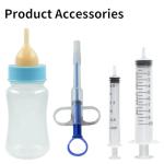 Pet Feeding Kit with Silicone Nipples and Syringes for Kittens, Puppies, Small Animals, 2 Nipples + 2 Syringes (2)