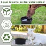 Sadnyy 2 Pcs Rubber Feeder Pan, Rubber Feed Pan Utility Horse Feed Bucket Dog Bowl Horse Feeder for Cats Dogs Goats Chicken Dust Bath Container Animal Feeding, 10.6 x 4.1 Inch