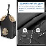 INKNOTE Hay Bag Hanging Goat Feeder Tote Premium Oxford Cloth with Metal Ring and Adjustable Strap for Horses Donkeys Cows Alpacas Ostriches or Other Animals Black