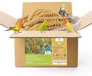 MEILLEURE 2LB Spray Millet Bird Treat for Parakeets, Natural Sun-Dried Birds Millet Spray for Parrots, Finches, Cockatiel, Budgie & Hamster, Bird Food Bulk