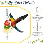 3Pcs Parrot Fruit Stick Feeder Fruit Vegetable Treats Skewer Bird Cage Stainless Steel Food Holder for Hanging Bird Foraging Toys for Macaw Parakeet Budgie (3 Sizes)