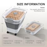 Dog Food Storage Container, 10-23 Lbs Collapsible Dog Food Container with Transparent Airtight Lid, Wheels and Scoop, Travel Pet Food Storage Container for Cat, Dog and Bird, Keep Dry Food Fresh