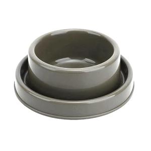 GRPET Ants Away Dog Bowl Cat Puppy Food Bowls Round No Spill Eating Feeder for Small Animals Brown S