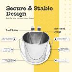 AASPIRE PETS 1 Quart Stainless Steel Flat Sided Pail with Dual Hooks | Hanging Bucket for Dog, Cat, Bird & Small Animals | Durable Food & Water Bowl Fits Kennels, Crates & Cages | Multipurpose Use
