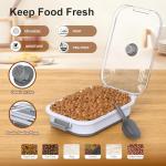 Dog Food Storage Container, 10-23 Lbs Collapsible Dog Food Container with Transparent Airtight Lid, Wheels and Scoop, Travel Pet Food Storage Container for Cat, Dog and Bird, Keep Dry Food Fresh