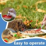 Mini Dustpan and Brush, Reptile Scoop Feeding Tool, Stainless Steel Straight Tweezers and Curved Tweezers for Reptiles, Hamsters, Hedgehogs, Rats, Guinea Pigs, Lizards and Other Small Animals(Black)