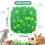 ORZECHKO Rabbit Foraging Mat, Interactive Bunny Foraging Toy Indoor, Soft Pet Feeding Mat Toy Also for Hedgehog, Guinea Pig, Hamster, Chinchilla, Kitten, Puppy, Small Animals
