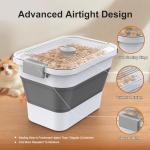 Dog Food Storage Container, 10-23 Lbs Collapsible Dog Food Container with Transparent Airtight Lid, Wheels and Scoop, Travel Pet Food Storage Container for Cat, Dog and Bird, Keep Dry Food Fresh