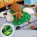 ORZECHKO Rabbit Foraging Mat, Interactive Bunny Foraging Toy Indoor, Soft Pet Feeding Mat Toy Also for Hedgehog, Guinea Pig, Hamster, Chinchilla, Kitten, Puppy, Small Animals