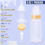 ASEVAT 5 oz 3PackPet Feeding Bottle, Anti-Choking Puppy Feeder Design,with 3pcs Replaceable and Reusable Silicone Nipples for Feeding Puppies, Kittens, Small Animals