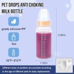 ASEVAT 5 oz 3PackPet Feeding Bottle, Anti-Choking Puppy Feeder Design,with 3pcs Replaceable and Reusable Silicone Nipples for Feeding Puppies, Kittens, Small Animals