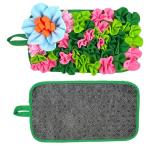 Small Animals Foraging Mat – Cute Rabbit Feeding Mat with Fun Design, Slow Eat Durable Fleece Pad for Rabbits, Hamsters, Guinea Pigs (Green)