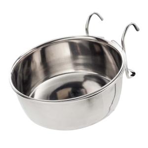 SPOT Stainless Steel Coop Cup with Wire Hooks – Durable, Chew-Resistant Food Bowl for Cages and Crates, Ideal for Feeding Birds, Parrots, Rabbits, Ferrets, and Reptiles, 10oz (1-1/4 Cups)