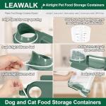 LEAWALK 5-7Lbs Cat Dog Storage Container, Portable Pet Food Containers with Upgraded Large Spout and Cup, Small Animal Kibble Dispenser for Bird Seed, Oatmeal, Rice, Flour, Brown Sugart-Dark Green