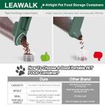 LEAWALK 5-7Lbs Cat Dog Storage Container, Portable Pet Food Containers with Upgraded Large Spout and Cup, Small Animal Kibble Dispenser for Bird Seed, Oatmeal, Rice, Flour, Brown Sugart-Dark Green