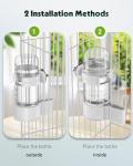 Pawfly Bird Water Dispenser, Automatic Water Feeder, Plastic Cage Water Dispenser, White Parrot Waterer for Small Parakeet Cockatiel Budgie Lovebirds (Not Fit for Food Feeding)