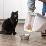 IRIS USA Airtight Dog Food Storage Container, WeatherPro, Up to 10 lbs, Removable Wheels, for Dog Cat Bird and Other Pet Food Storage Bin, Keep Fresh, Translucent Body, Made in USA, Clear/Gray