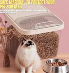 High-Capacity Pet Food Container Airtight with Cup, Dog Food Storage Container,Durable Design for Dog/Cat/Bird Food Storage, Keep Dry Food Fresh (Transparent, 15 pounds)