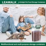 LEAWALK 5-7Lbs Cat Dog Storage Container, Portable Pet Food Containers with Upgraded Large Spout and Cup, Small Animal Kibble Dispenser for Bird Seed, Oatmeal, Rice, Flour, Brown Sugart-Dark Green