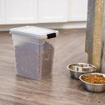 IRIS USA Airtight Dog Food Storage Container, WeatherPro, Up to 10 lbs, Removable Wheels, for Dog Cat Bird and Other Pet Food Storage Bin, Keep Fresh, Translucent Body, Made in USA, Clear/Gray