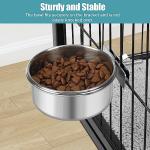 Reshiho Dog Bowl Stainless Steel Pet Hanging Food Water Bowl Cage Feeding Cup Feeder for Dogs Cats Rabbits Birds Small Animal (Small)