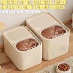 High-Capacity Pet Food Container Airtight with Cup, Dog Food Storage Container,Durable Design for Dog/Cat/Bird Food Storage, Keep Dry Food Fresh (Transparent, 15 pounds)