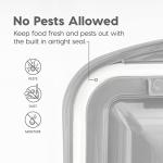 IRIS USA Airtight Dog Food Storage Container, WeatherPro, Up to 10 lbs, Removable Wheels, for Dog Cat Bird and Other Pet Food Storage Bin, Keep Fresh, Translucent Body, Made in USA, Clear/Gray