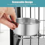 Reshiho Dog Bowl Stainless Steel Pet Hanging Food Water Bowl Cage Feeding Cup Feeder for Dogs Cats Rabbits Birds Small Animal (Small)
