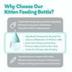 RockTech Ergonomic Kitten Bottle Feeding kit, Puppy Bottles for Nursing Puppy Milk -40ml Anti-Choking Slow Flow Nursing Bottle for Newborn Kittens/Puppies/Small Animals,Silicone Feeder (Blue)
